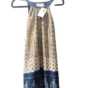 NWT Haptics Colorful Sleeveless Halter Top with Blue Accents